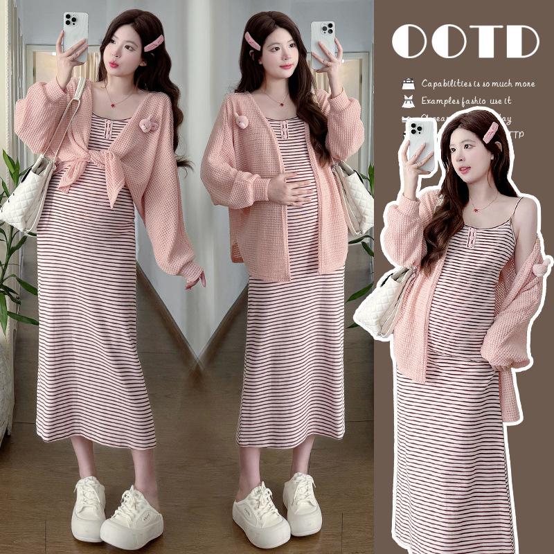 Spring 2026 Pure Desire Striped Bodycon Camisole Dress & Cozy Knit Cardigan Set 2XL