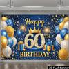 2D plane 60th birthday party banner background fabric, suitable for indoor and outdoor 60th birthday celebrations