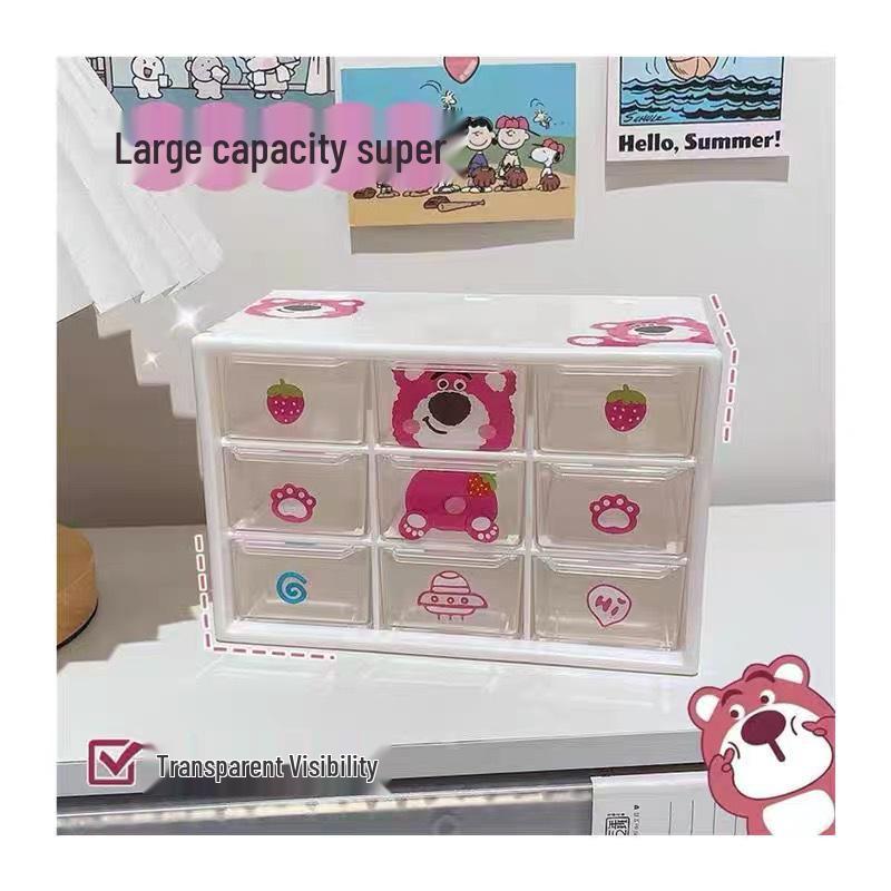 

Cute Desktop Drawer Organizer: Nine-Grid Jewelry & Stationery Storage for Students