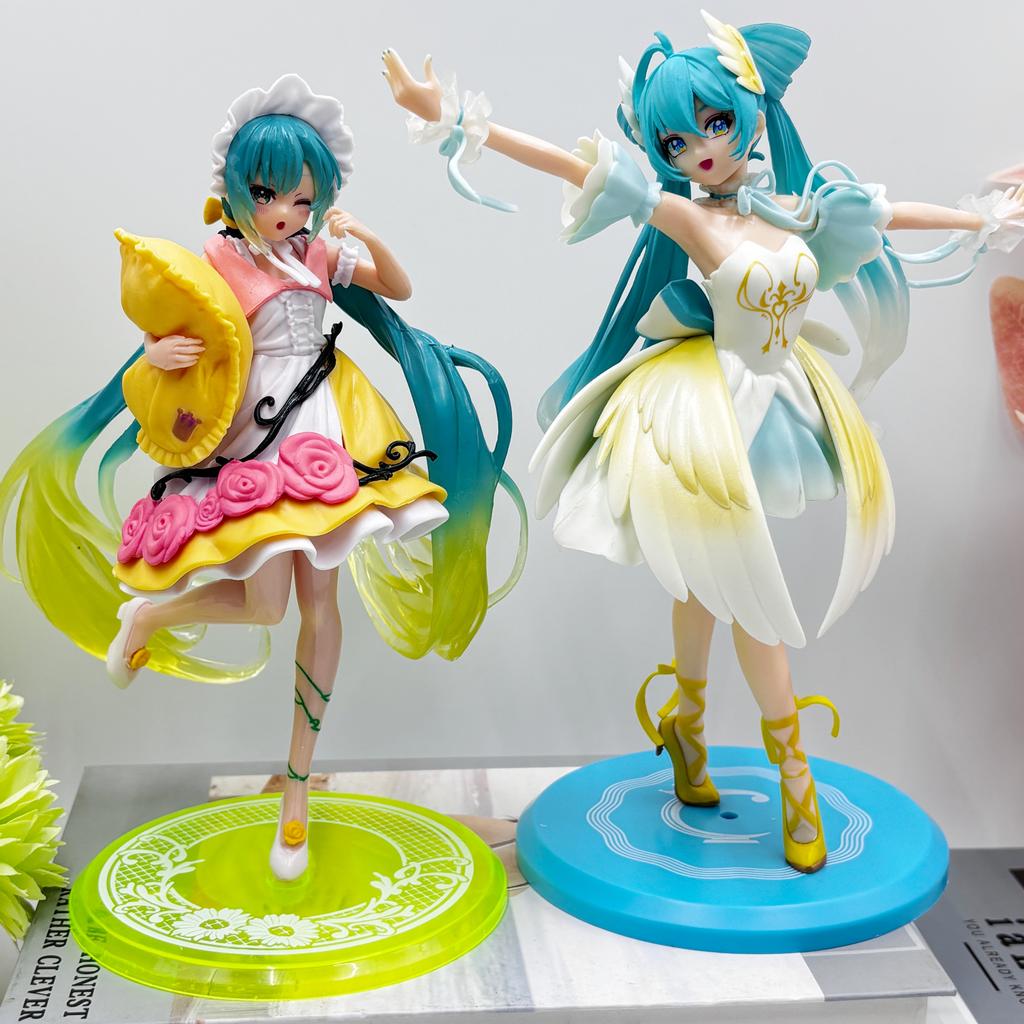 Hatsune Miki Anime Character Kawaii Pvc Model Standing and Sitting Doll Action Doll Collection Decorations Christmas Playthings Presents