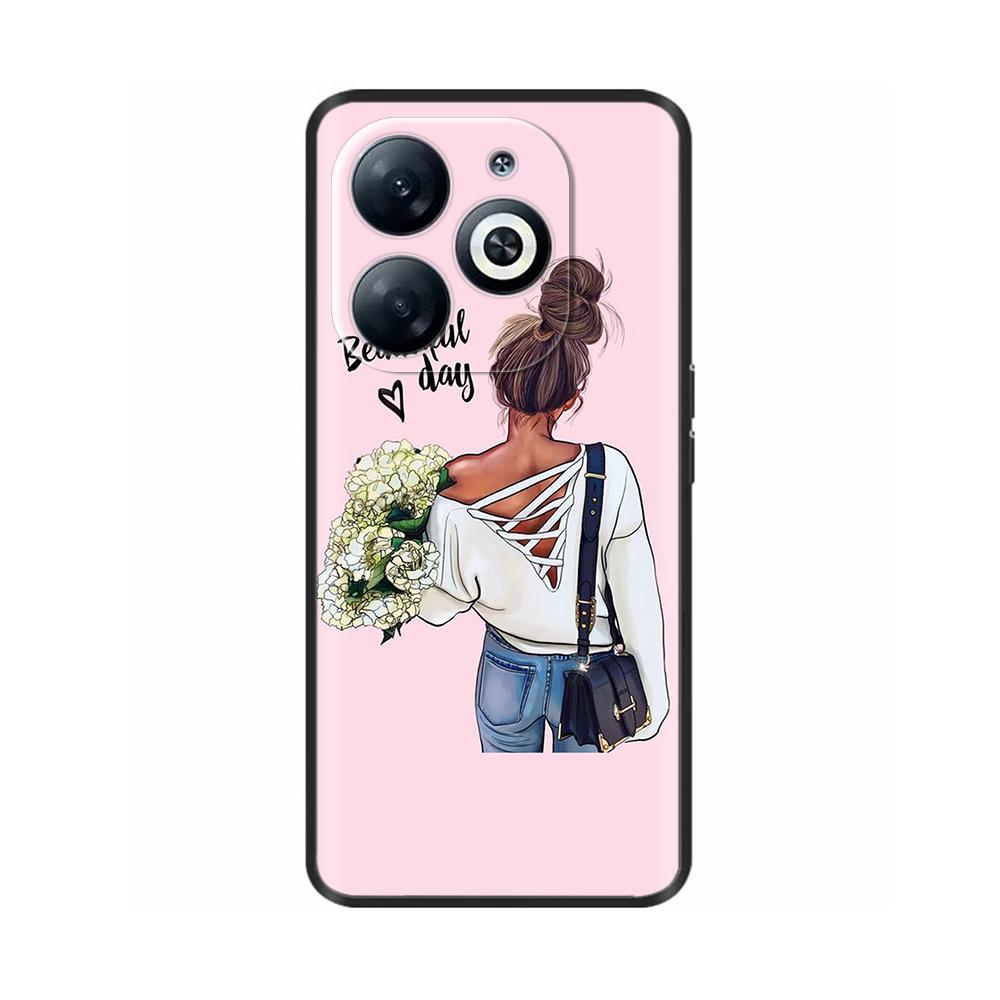 For Infinix Smart 8 Case Cover Funda Black Soft Silicone TPU Protective Phone Case For infinix Smart 8 Smart8 X6525 Bumper Coque