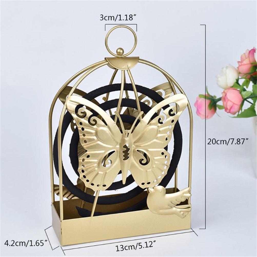 Golden Iron Mosquito Coil Holder Home Incense Burner Stand
