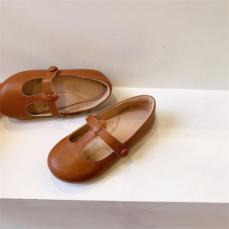 

Детская обувь Детская обувь принцессы Туфли Мэри Джейн на мягкой подошве Модная кожаная обувь Универсальная повседневная обувь Нескользящая обувь Лолита 21-insole13.8CM коричневый