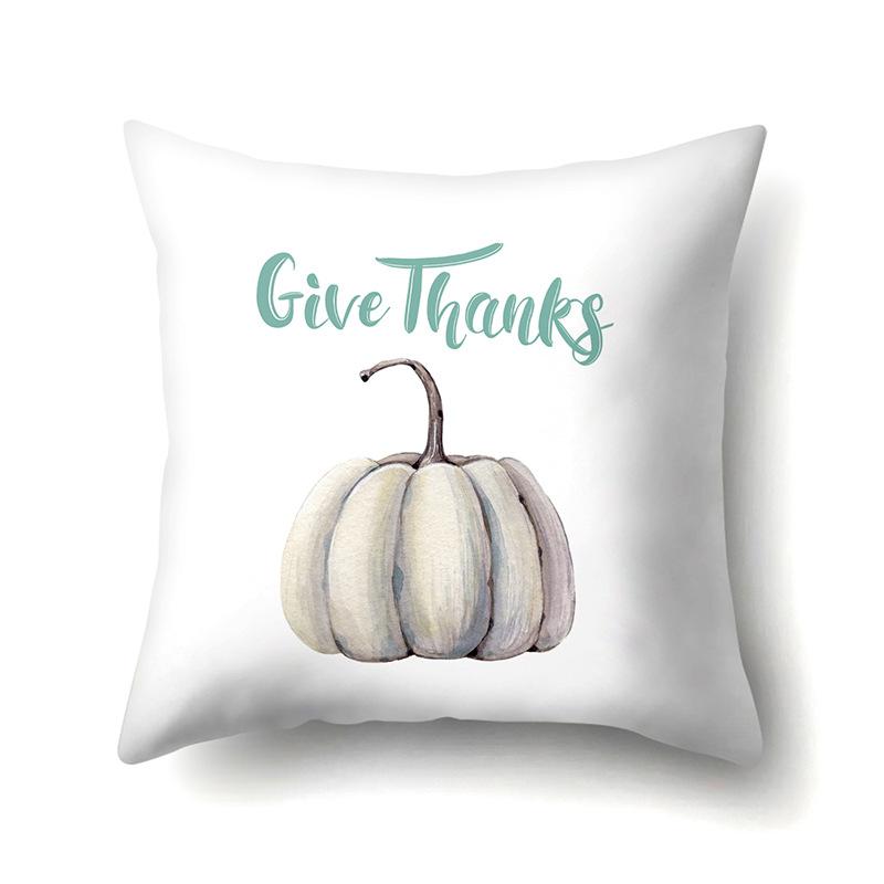 Thanksgiving Pillowcase Blessing Maple Leaf Pumpkin Sofa Cushion Cover Office Home Living Room Pillowcase