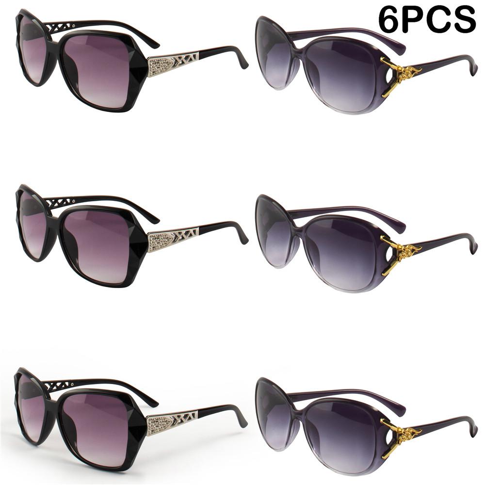 6PCS  Fashion Oversized Sunglasses  PC Female Big Frame Gradient Sun Glasses  Mujer