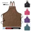 Waterproof Thickened Cotton Denim Apron - Oil and Stain Resistant, Solid Color Design for Household Kitchen Use
