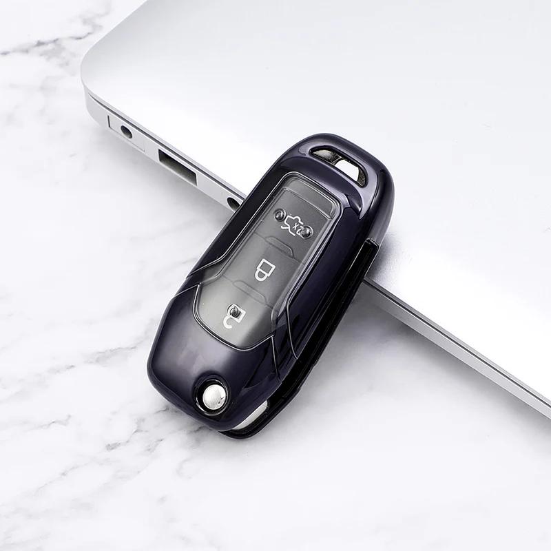 Weiche TPU-Auto-Fernschlüsselhülle für Ford Focus 4 3 MK2 MK4 Fiesta Mondeo Kuga Ecosport Ranger Autoschlüsselschutzhalterschale
