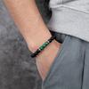 MATT STONE BRACELET  8mm matt onyx stone bead bracelet with reptile design lobster lock, green malachit stones