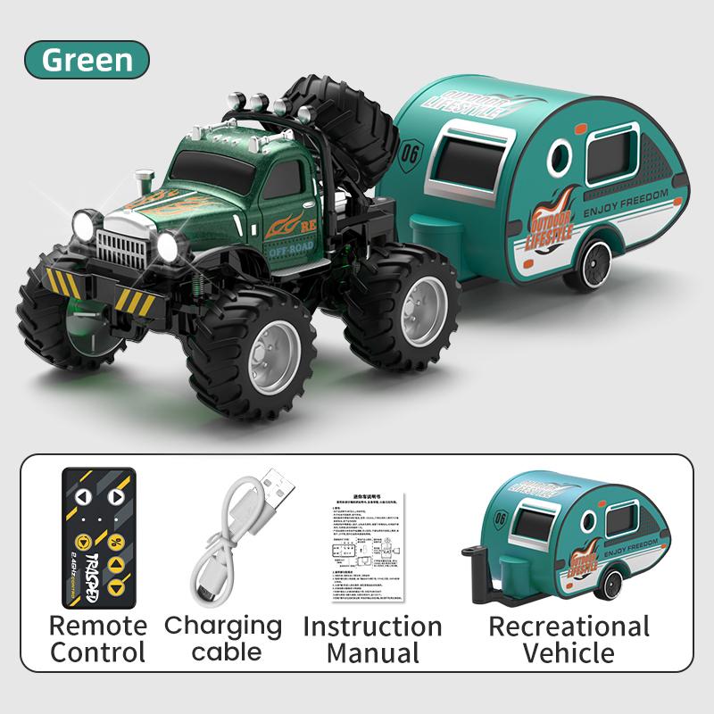 1/64 Mini Alloy Off-Road Car Short Card 2.4G Remote Control Cars Trucks Shock-Proof Electric Vehicle Desktop Toy Christmas Gifts