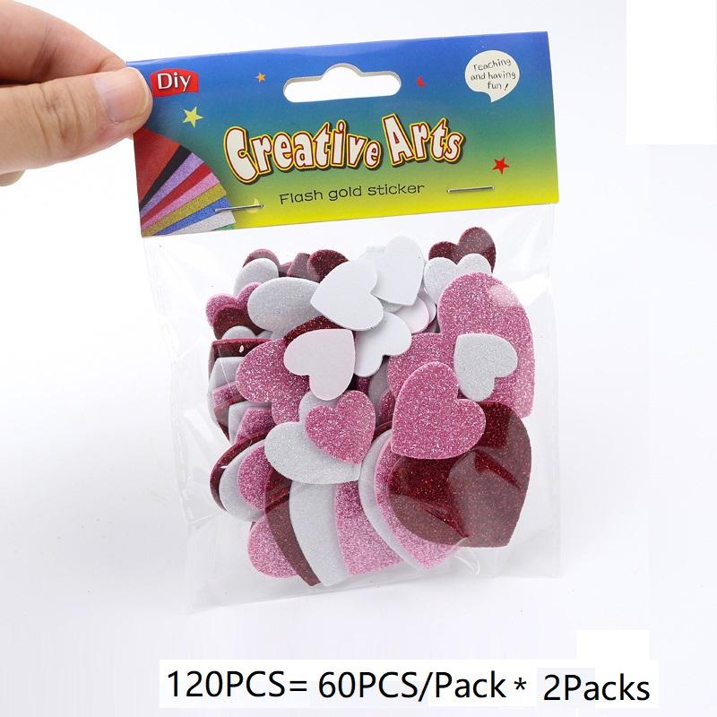 

240 шт. Блестящие наклейки-сердечки Самоклеящиеся наклейки из пеноматериала для подарка на День святого Валентина Любовные наклейки Детские наклейки для искусства и ремесел Вечеринка Декор