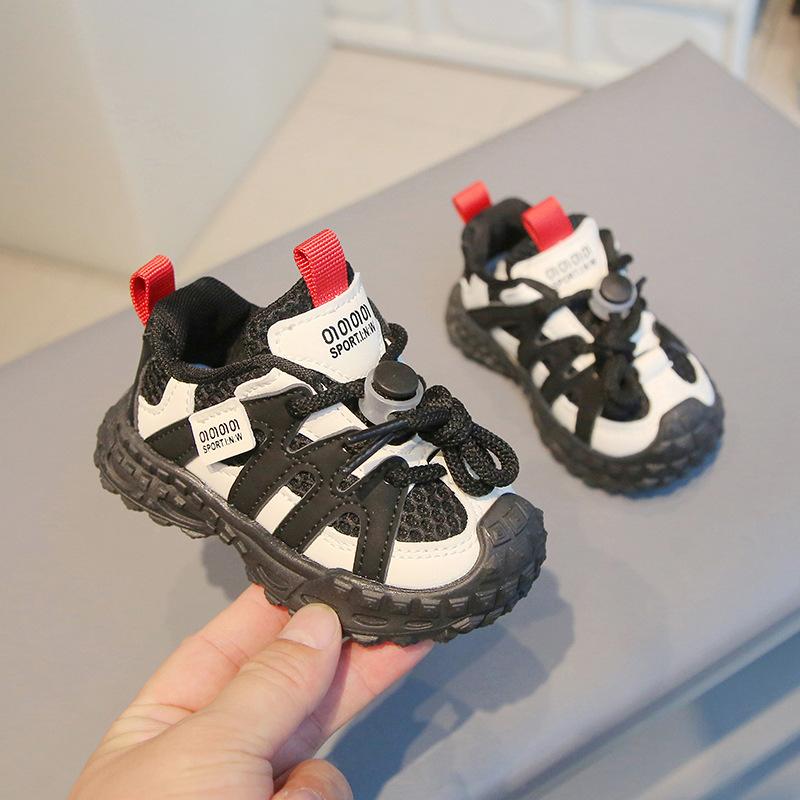 Baby Walking Shoes Non-slip Soft Sole Boys Girls Running Shoes Mesh Breathable 2025 New Fashion Kids Sneakers with Pull Rope