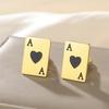 I Miei Gemelli a Forma di Picche A Acciaio Inossidabile Gemelli Uomo Carte da Gioco Poker Gemelli Camicia da Matrimonio Camicia da Lavoro Completi Gioielli