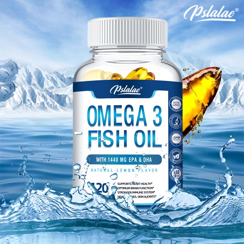 Triple-strength Omega-3 Fish Oil Capsules, Wild-caught EPA and DHA, Omega-3 Fatty Acids, Suitable for Adults.
