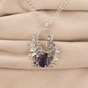 Natural Amethyst Gemstone Silver Unique Pendant 1.8" 925 Sterling Silver Jewelry For Anniversary Gift CP-42-17