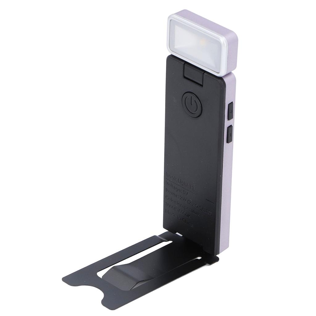 LED Clip On Book Light 3 Color Temperatures 4 Brightnesses Portable Rechargeable Bookmark Light