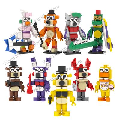 MOC Night Bear Brick Horror Game Set Figure Assembly Animal Band Compatible Building Blocks Toys For Adult Children Friends Gift