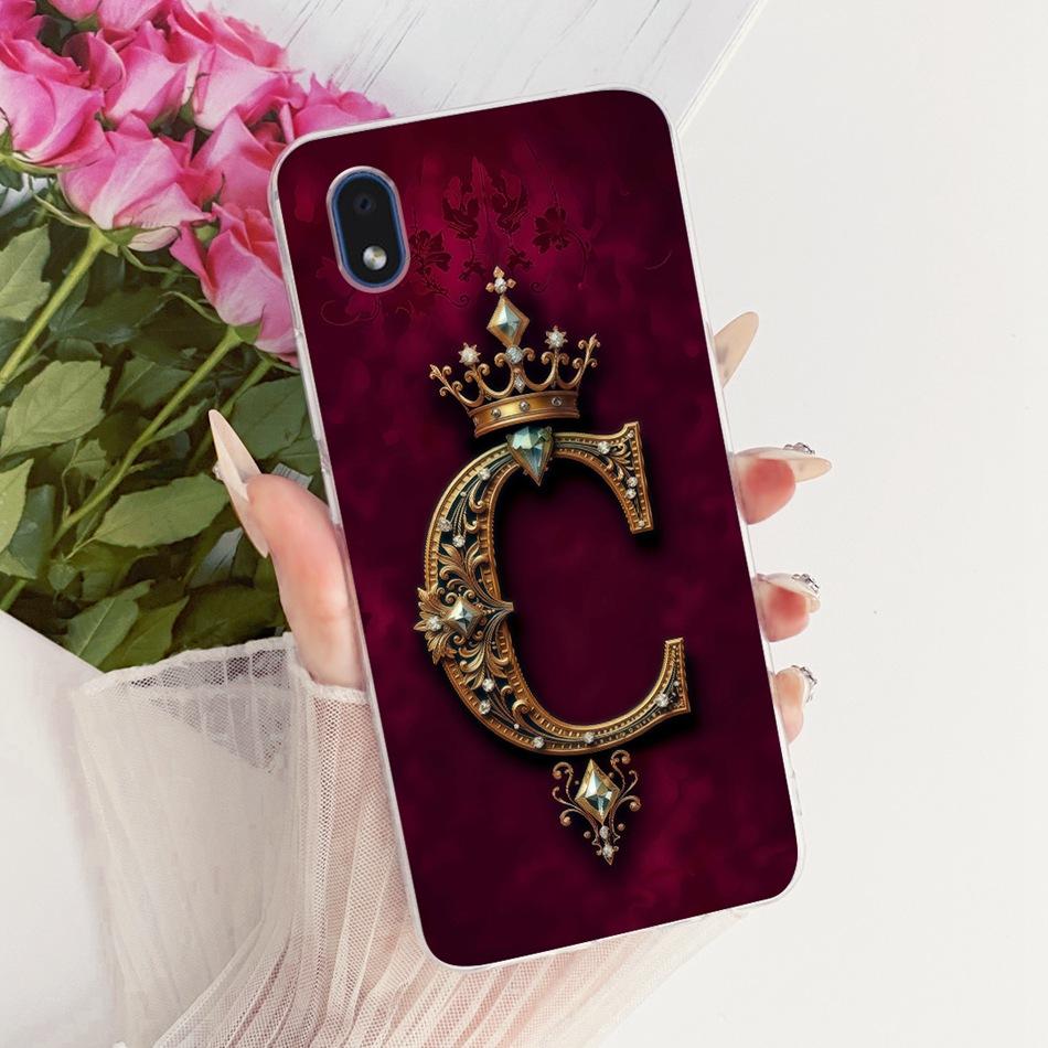 For Samsung Galaxy A01 Core Royal Crown Initial Letter Couple Phone Case For Samsung A01 A01Core Soft Silicone TPU Cover Bumpers