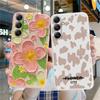 Leopardenblumen Handyhülle für iPhone 15 Samsung S25 Ultra A55 S24 FE A16 Xiaomi Redmi Note14 13 Pro 14C Huawei Honor 200 Realme Stoßfeste Matte Hülle