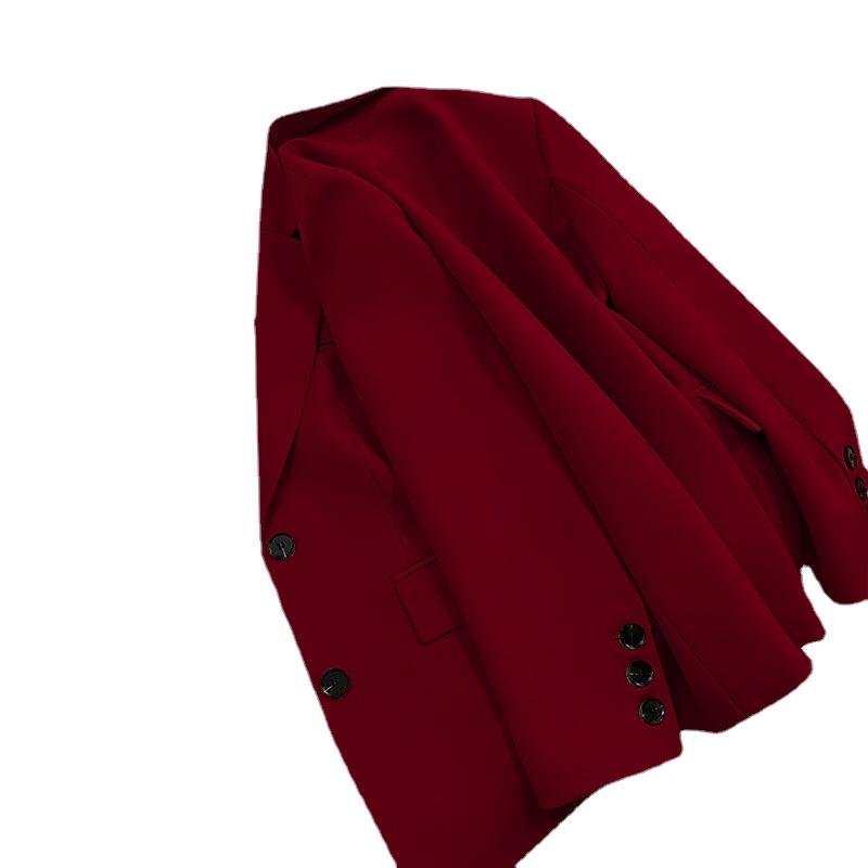 Dámské jednobarevné černé knoflíčkové sako s dlouhým rukávem cardigan korejská móda ležérní vícebarevné sako sako