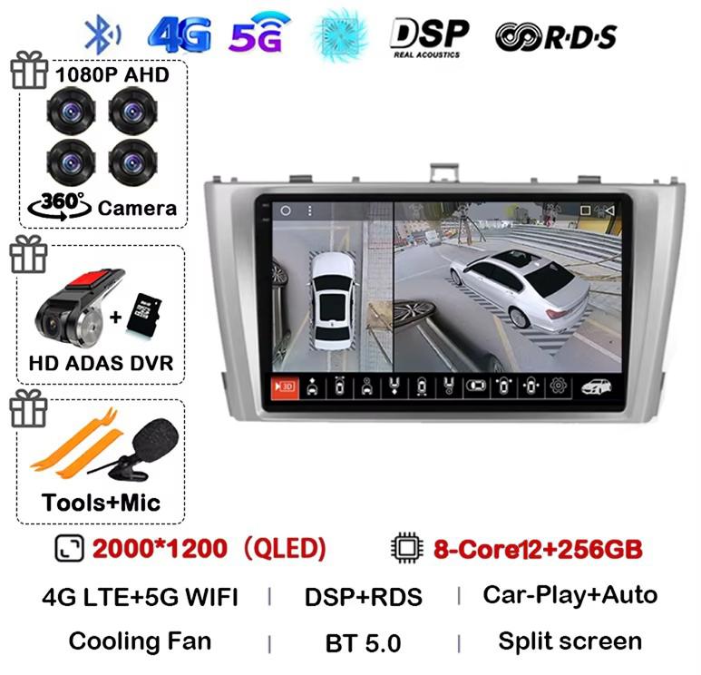 Android 14 Carplay Auto For Toyota Avensis 3 2008 2009 2010 2011 2012 2013- 2015 Car Radio Multimedia Stereo Player GPS 4G WIFI