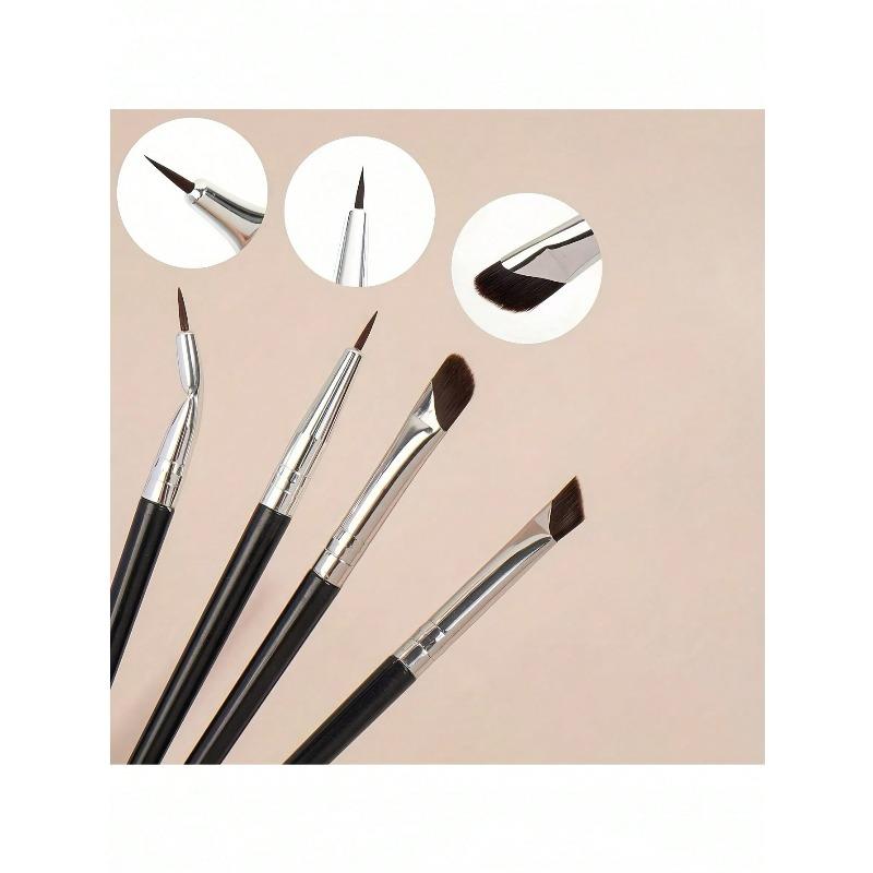 5pcs/set Precision Eye Makeup Brush Set Scythe & Angled Eyeliner, Eyebrow Brushes With Long Handle Makeup Brush Kit