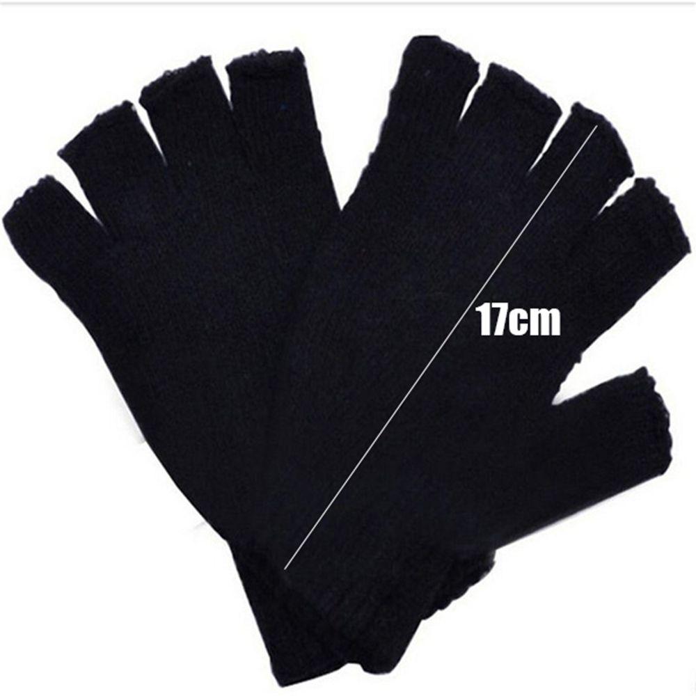 Neue fingerlose schwarze Netzhandschuhe für Herren/Damen, warm, dehnbar, elastisch, modisch, für den Winter, Outdoor, Halbfinger, warmes Fahrradzubehör