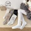 Korean Style Children's Floral Bowknot Leggings - Lightweight Spring/Autumn Tights