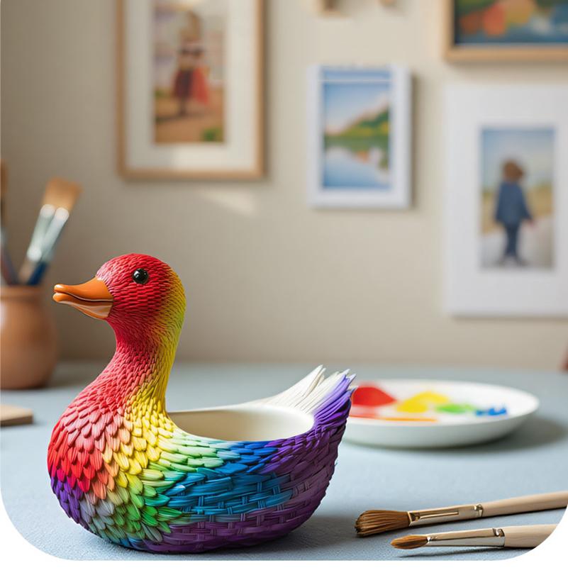 Duck Flowerpot Mold Multi-Functional Gypsum Cup Mold Vase Storage Mold Silicone For Candle Making Art Projects Gypsum Casting