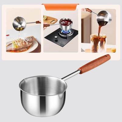 Edelstahl-Ölpfanne mit zwei Ausgießern, Cool-Touch-Griffen, gleichmäßiger Wärmeverteilung, Induktionskochpfanne