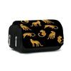Gefleckter Leopard Doppellagige Klapp-Stifteetui für Jungen und Mädchen Beste Geschenke 3D Cartoon Federmäppchen Schultüte für Kinder
