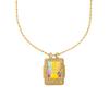 18K Gold-Plated Enamel Tarot Card Flower Pendant Necklace