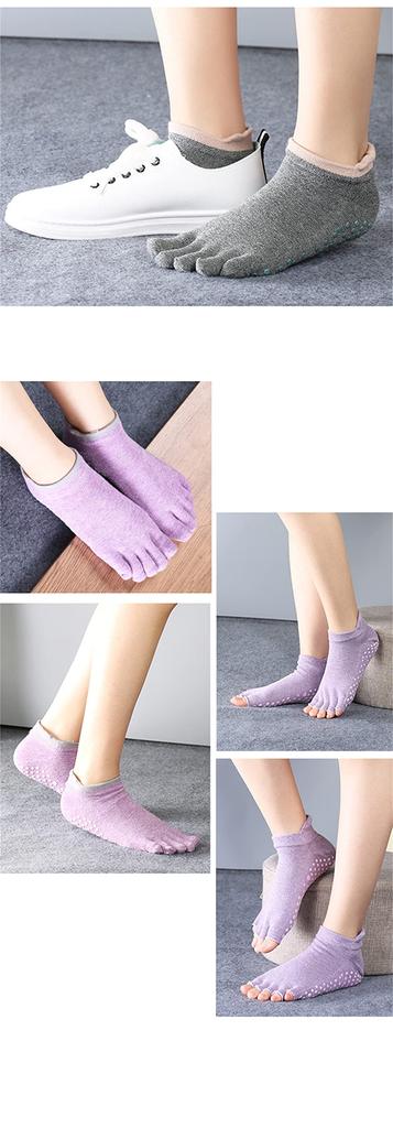 Yoga Socks with Socks for Sports and Sizes Set of 4 Win.Deeper Women's Five-Toe Non-Slip Outdoors, 22-25cm, (Set F)