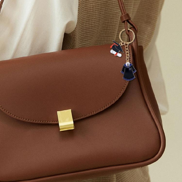 Colorful Mortarboard Academic Dress Charm Keychain Unisex Alloy Keyring Bag Pendant Graduation Ceremony Souvenir