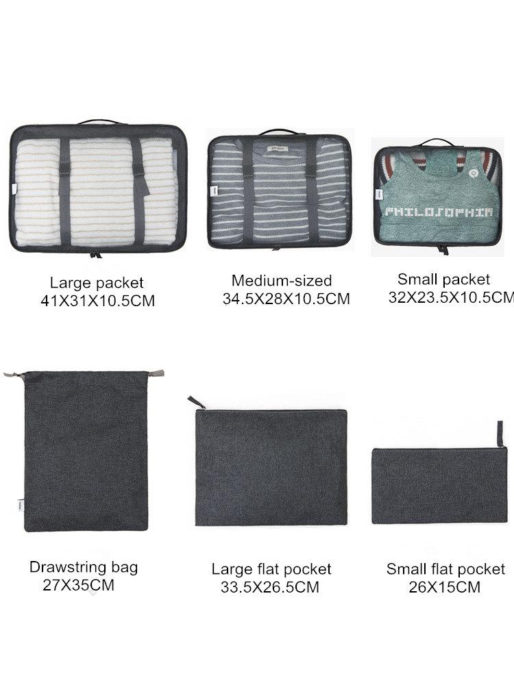 6Pcs/Set Portable Clothing Sorting Organizer Travel Bags Set Luggage Accessories