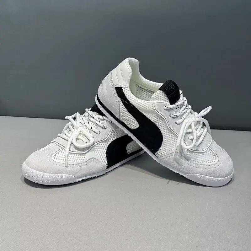 Sneaker Casual Men Designer Cover Bottom Board Shoe Microfiber Leather/Mesh Breathable Increased Internal Platform Shoes