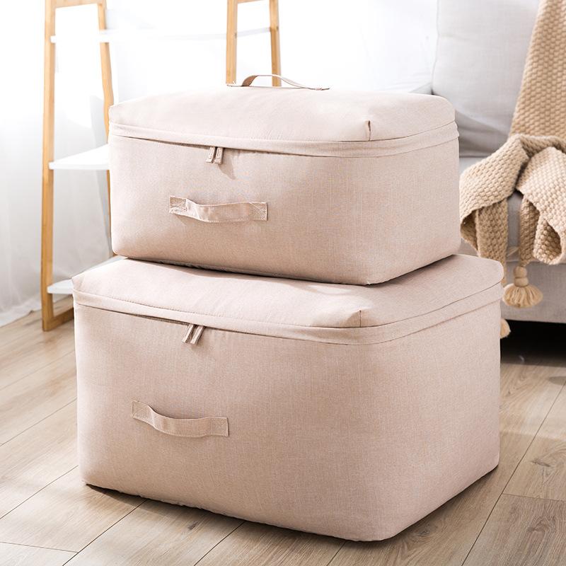 Grey Thickened Large Capacity Clothes Storage Bag Home Wardrobe Moisture-proof Organizer Portable Moving Luggage Packing Bag