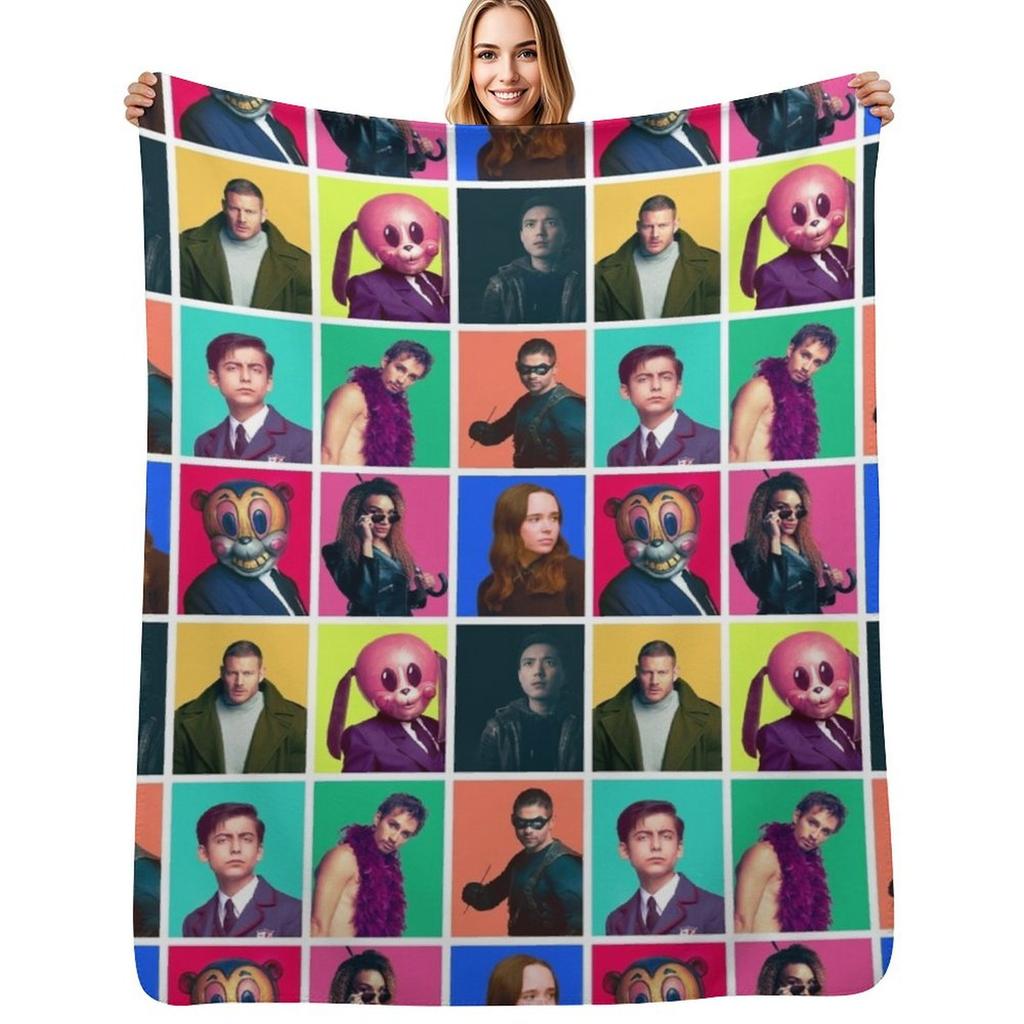 The Umbrella Academy - Character Collage Throw Blanket All Season Lightweight Soft Blanket for Bed