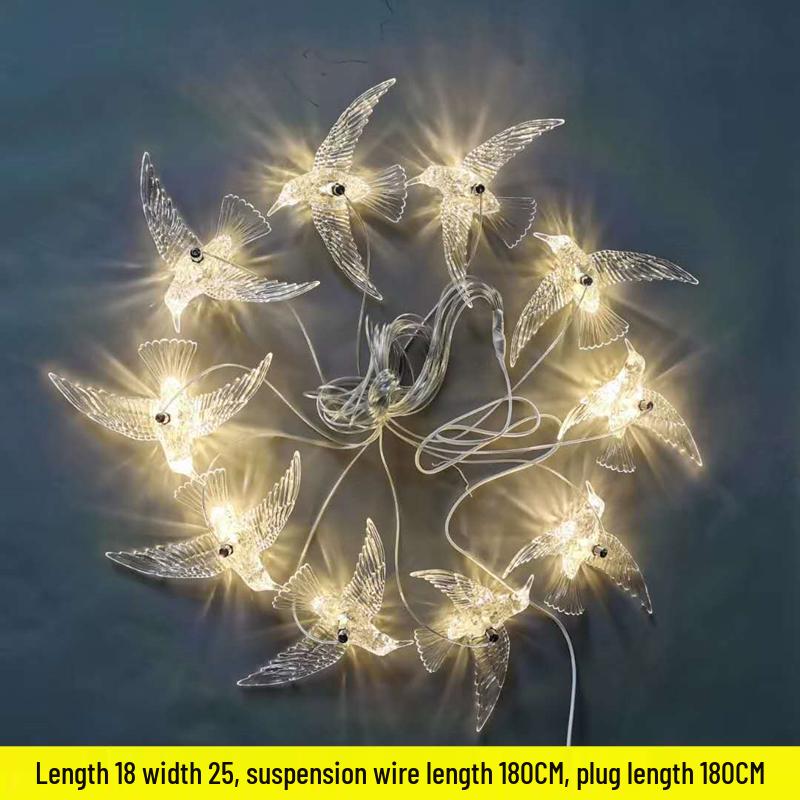 Прозрачная акриловая люстра «Летающая птица» для свадебного декора