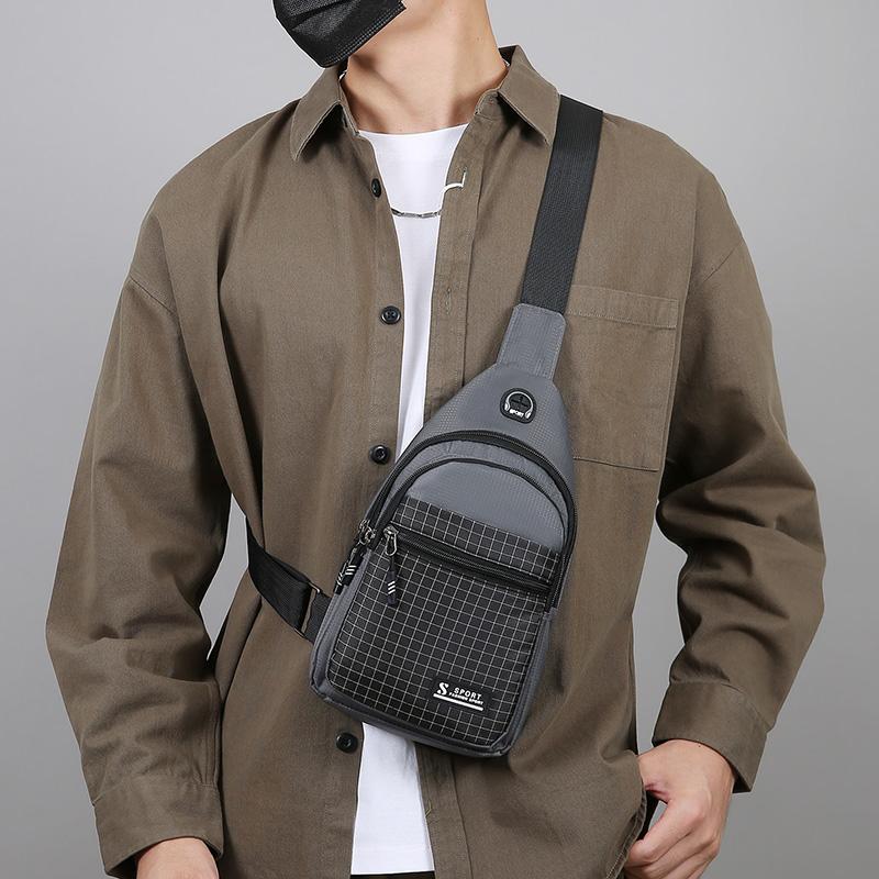 Nová multifunkční náprsní taška Pánská módní trendová taška přes rameno z oxfordské tkaniny Ležérní voděodolná taška messenger v korejském stylu Kabelka