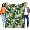 Cozy Soft Blanket for Bed or Sofa, Lightweight Sofa Throw with Green Plants Design, Perfect for Home Decor, Ideal Birthday Gift