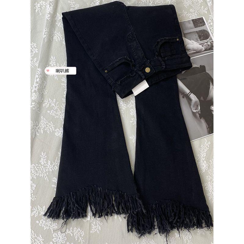 Blugi evazați femei cu ciucuri Skinny Empire Hot Sexy All-metch Chic Toamna Primăvară Stil american Streetwear Femei Sale Design