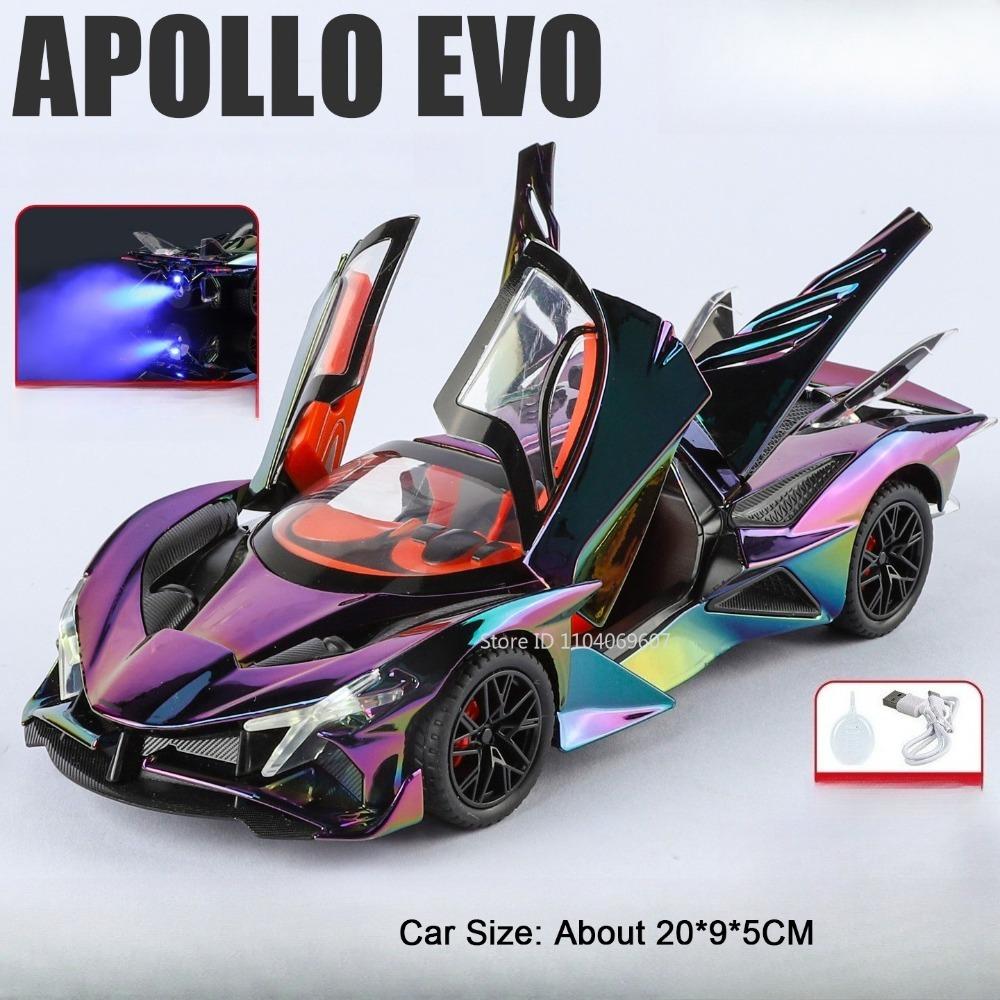 

1:24 Apollo EVO Pagani Huayra BC Model Cars Toy Pull Back Light Music Miniature Model Can Spray Sports Car for Kids Edutainment