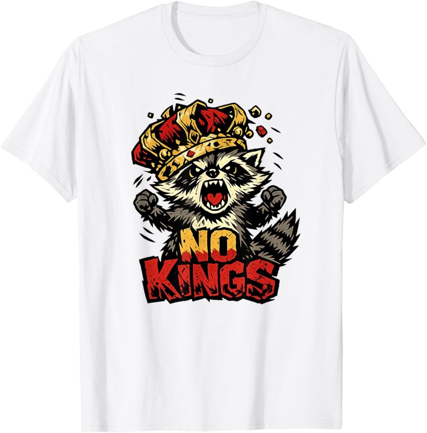 

No Kings - Feral Raccoon Protest T-Shirt S разноцветный