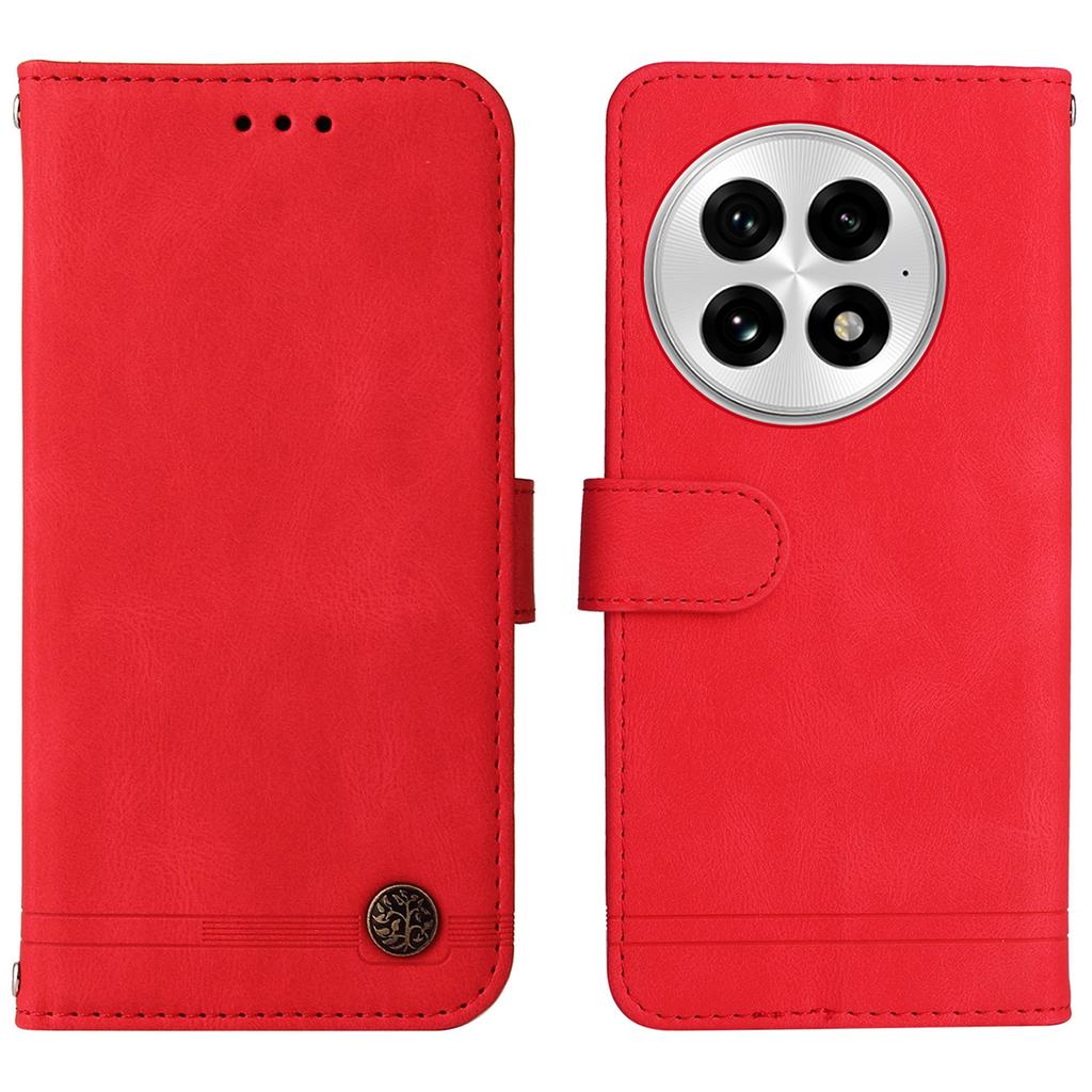 For OnePlus 13 Leather Wallet Cases Skin Touch Phone Cover Stand with Strap