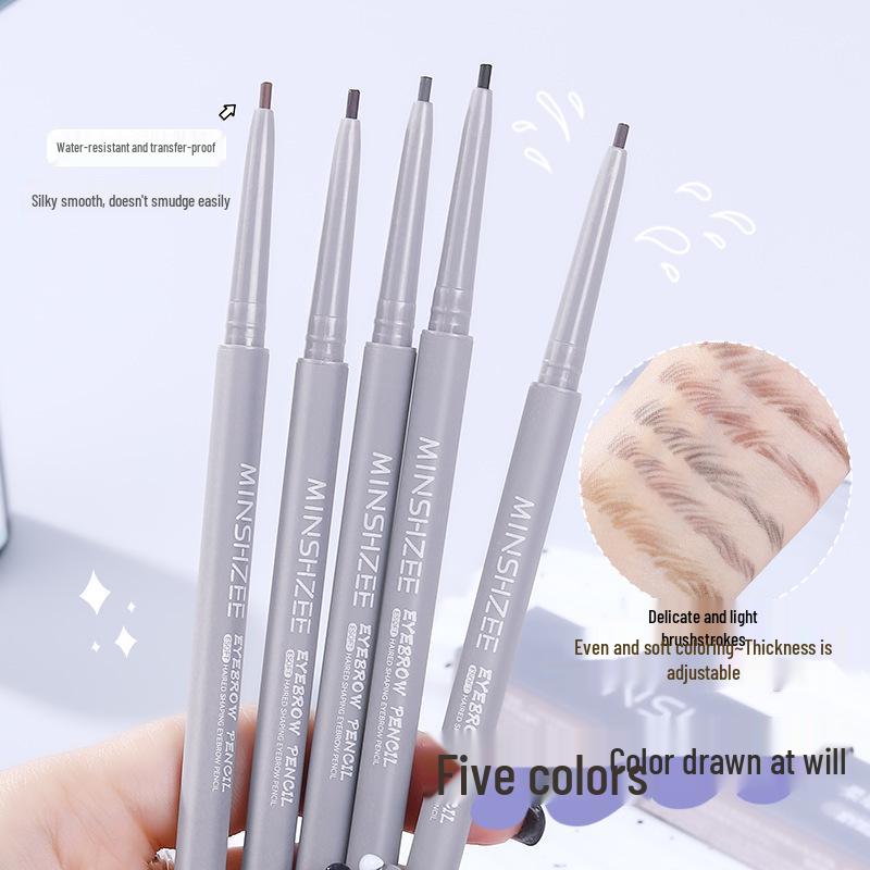 Mingxi Zhi Double-Ended Ultra-Fine Waterproof Eyebrow Pencil - Long-Lasting, Natural, Easy Color, Beginner-Friendly.