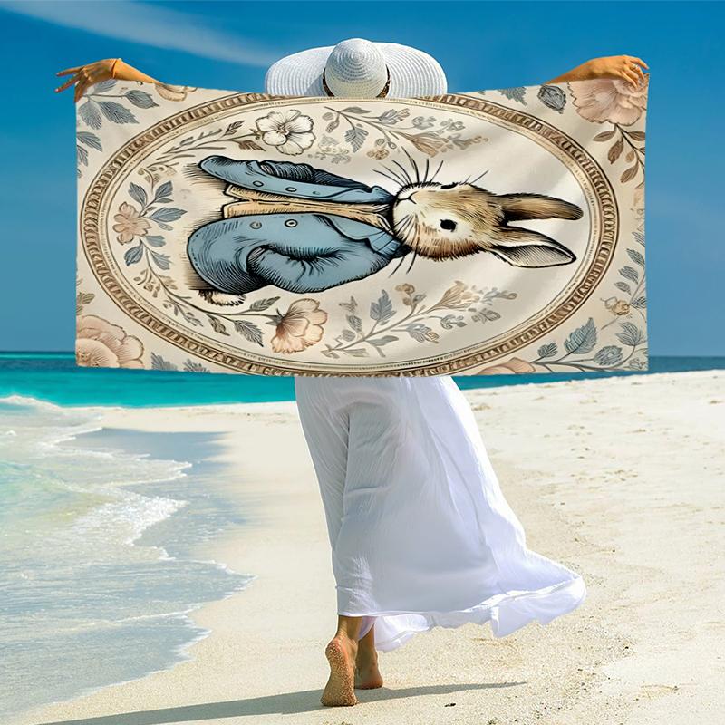 Peter Rabbit Fashion Beach Towel: Ideal for Summer Adventures Soft, Absorbent and Quick Drying Suitable for Swimming and Bathing