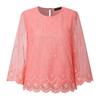 ZANZEA Womens Casual Embroidery Lace Patchwork Loose 3/4 Sleeve Blouse