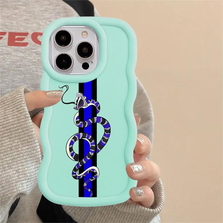 Soft Phone Cover Case for iPhone 17 Air XR 13 14 8 11 12 15 Plus 16 Pro Max Classic Street Snake Line