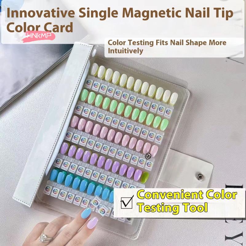 Magnetic Tips Nail Art Swatch Book - 48/96/144/192 Colors Large Acrylic Works Display Manicure Color Test Storage Card