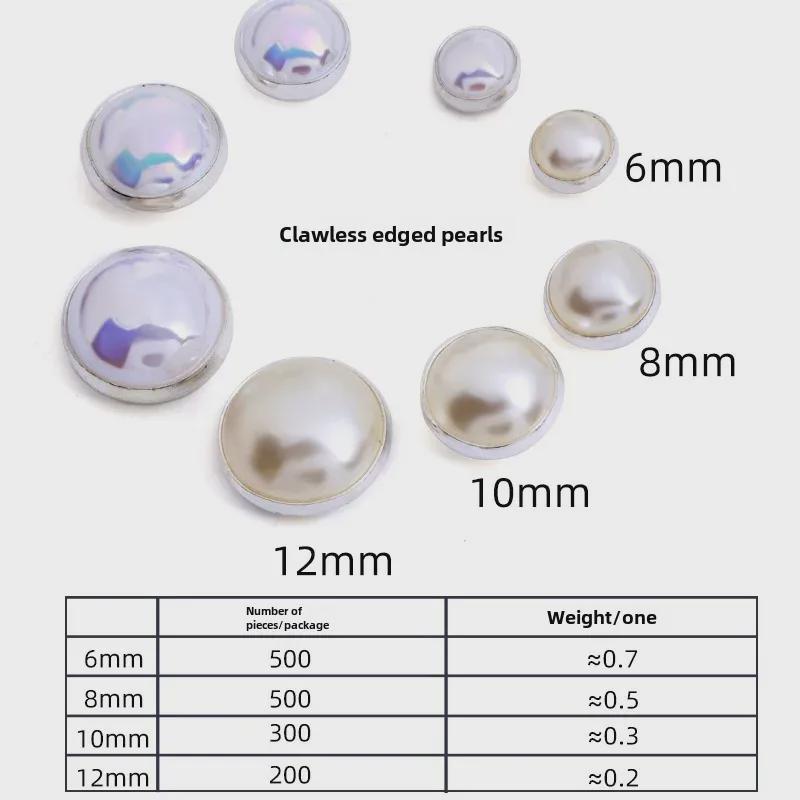 Hand-Sewn High Brightness Half-Surface Flat Bottom Pearl Buttons - Pure White & Beige
